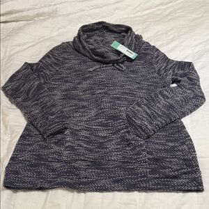 Loveappella Heathered Gray Cowl Neck Sweater